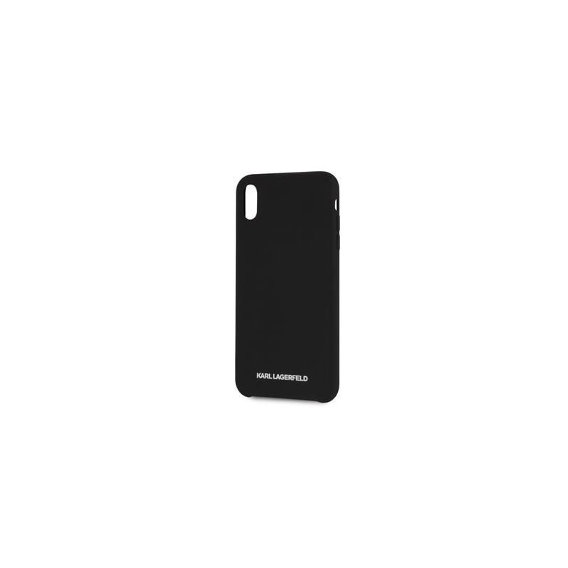 Karl Lagerfeld Apple iPhone XR Silver Logo Silicone Case Black