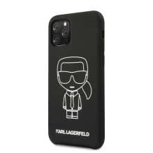 Karl Lagerfeld Apple iPhone 11 Pro Silicone Ikonik White Outline Black