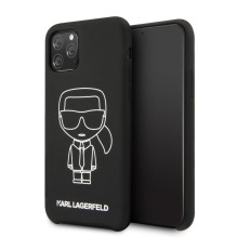 Karl Lagerfeld Apple iPhone 11 Pro Silicone Ikonik White Outline Black