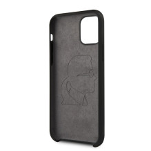 Karl Lagerfeld Apple iPhone 11 Pro silikoninis dėklas, baltas, juodos spalvos Karl Lagerfeld Apple iPhone 11 Pro silikoninis dėklas, baltas, juodos spalvos