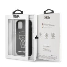 Karl Lagerfeld Apple iPhone 11 Pro Silicone Ikonik White Outline Black