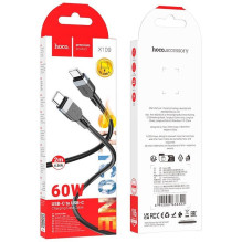 Hoco X109 Energy 60W silikoninis įkrovimo duomenų kabelis C-C (L 2M), juodas Hoco X109 Energy 60W silikoninis įkrovimo duomenų kabelis C-C (L 2M), juodas