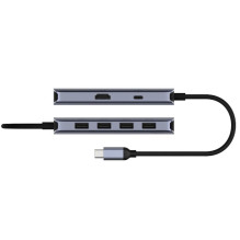 Cudy UH500 PortMate USB-C 6-in-1 Hub 4K 30Hz HDMI USB-C PD 4x USB-A 3.0 Aluminum Grey Cudy UH500 PortMate USB-C 6-in-1 Hub 4K 30Hz HDMI USB-C PD 4x USB-A 3.0 Aluminum Grey