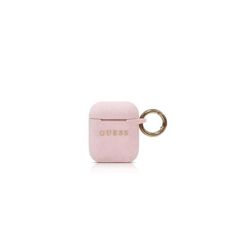 Guess – AirPods silikoninis dėklas, rožinis