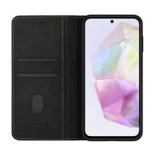 „Evelatus“ „Samsung Galaxy A35“ dėklas, juodas, su odine rankena