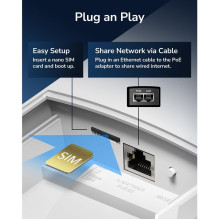 Cudy LT700 Outdoor Mesh AC1200 4G LTE Cat6 Gigabit Router IP65 PoE Dual Band VPN Mesh White