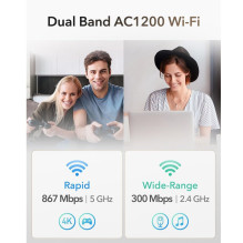 Cudy LT500ELinkCell AC1200 4G LTE Cat4 Router Dual Band WiFi Nano SIM VPN Mesh Support White