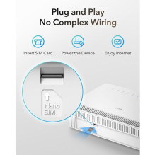 Cudy LT500ELinkCell AC1200 4G LTE Cat4 Router Dual Band WiFi Nano SIM VPN Mesh Support White