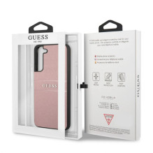 „Guess“ „Samsung S22 Plus“ PU odos „Saffiano“ dėklas rožinis „Guess“ „Samsung S22 Plus“ PU odos „Saffiano“ dėklas rožinis