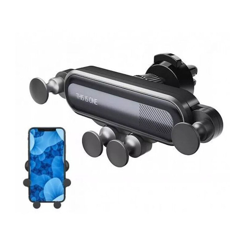 WoW O4 Octopus 4-Point Gravity Auto Fix Car Air Vent Grill Smartphone Holder (6.5 max) Black