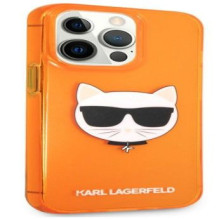 Karl Lagerfeld Apple iPhone 13 Pro Fluo TPU Choupette galvos dėklas, oranžinis Karl Lagerfeld Apple iPhone 13 Pro Fluo TPU Choupette galvos dėklas, oranžinis