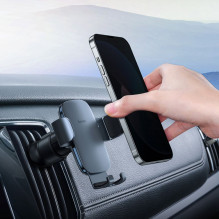 Baseus Baseus Metal Age II gravitational car phone holder for ventilation grille dark gray (SUJS000013) Baseus Baseus Metal Age II gravitational car phone holder for ventilation grille dark gray (SUJS000013)