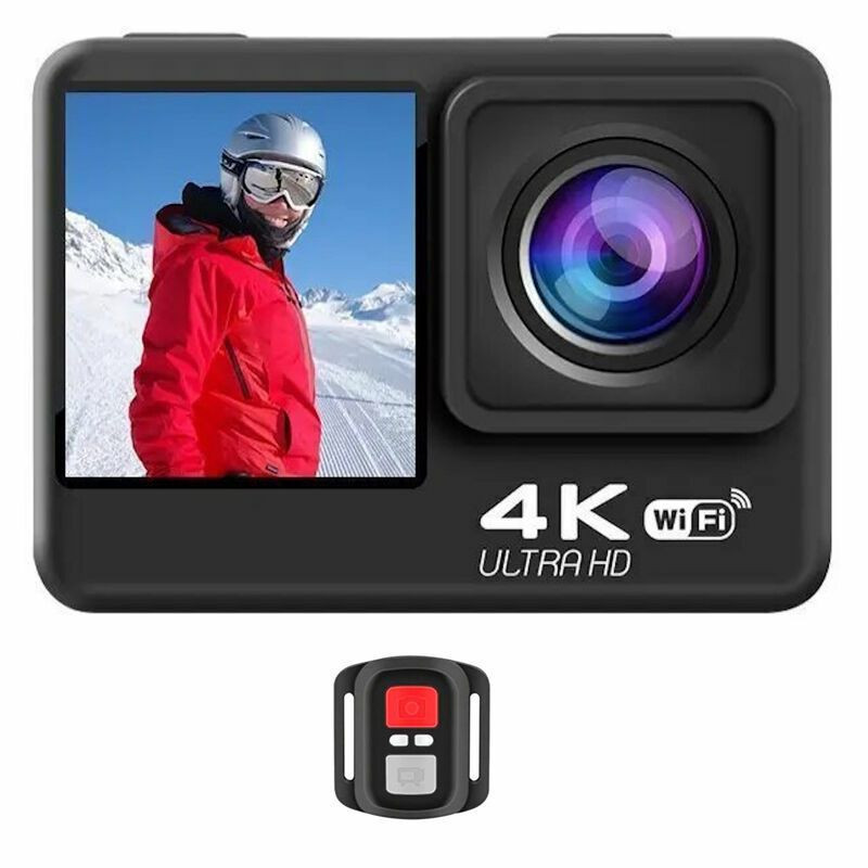 „iWear K4 Real 4K 20Mpix“ sportinė kamera su „Wi-Fi“ ir „Sony IMX179“ objektyvu bei 8x fiksavimo rinkiniu