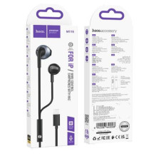 Hoco M115 Sagacious universal earphones with microphone iP Black