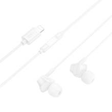 Hoco M113 Clear universal digital earphones with microphone iP White