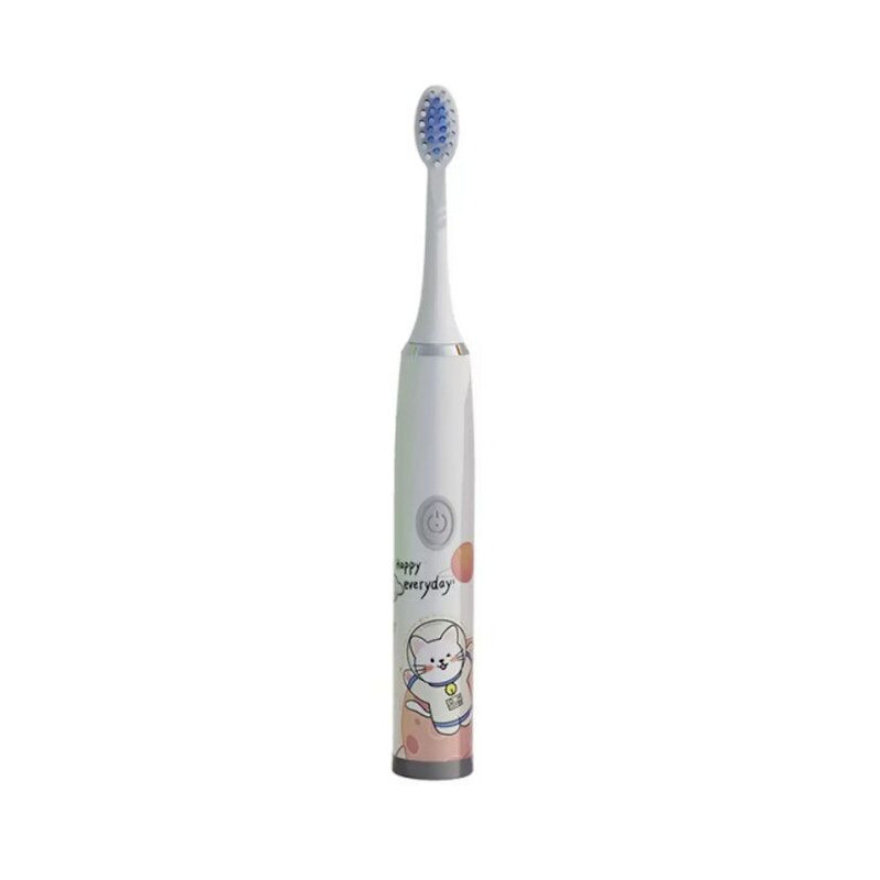 Kiddyz T1 Electric Sonic Toothbrush Kids 3 to 12 Years USB rechargeable (1 extra head) White