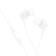 Hoco M113 Clear universal digital earphones with microphone iP White