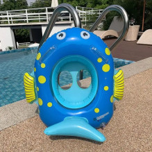 IVY Baby Float Seat 61×59×28cm Inflatable Swim Ring in Fish Shape with Handle Support