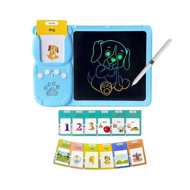 Kiddyz Learning Pad with 112 Cards &amp; LCD Board USB Toy for Kids 3-8