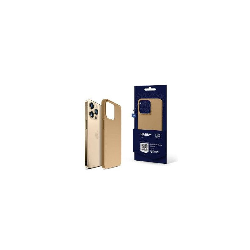 3MK - „iPhone 14 Pro Hardy“ silikoninis „MagCase“ auksinis