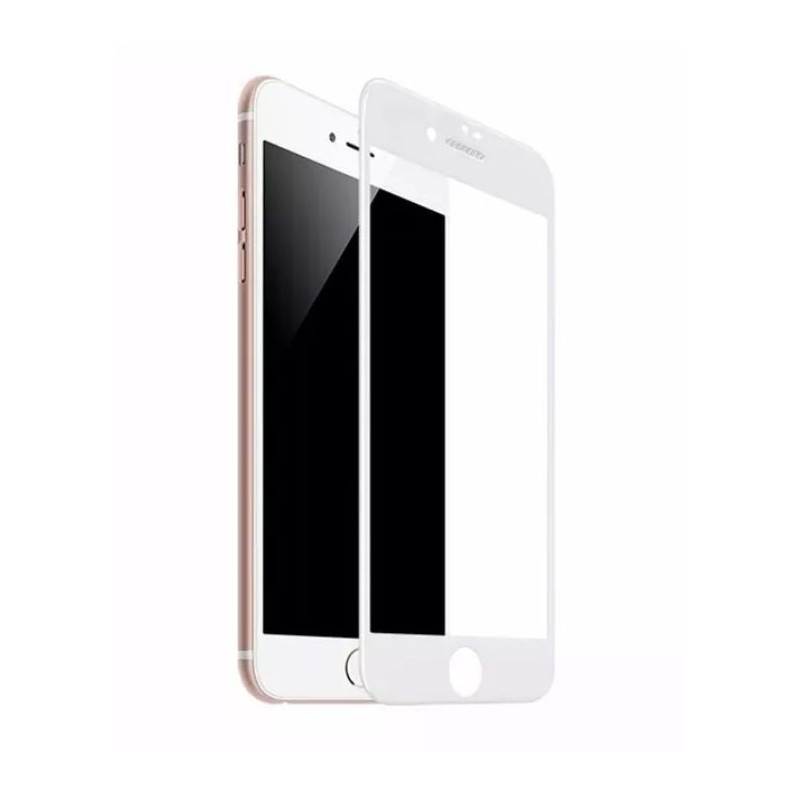 „TakeMe“ – „iPhone SE (2020) / 7 / 8“ kietas keraminis viso paviršiaus ekrano apsauginis stiklas, baltas