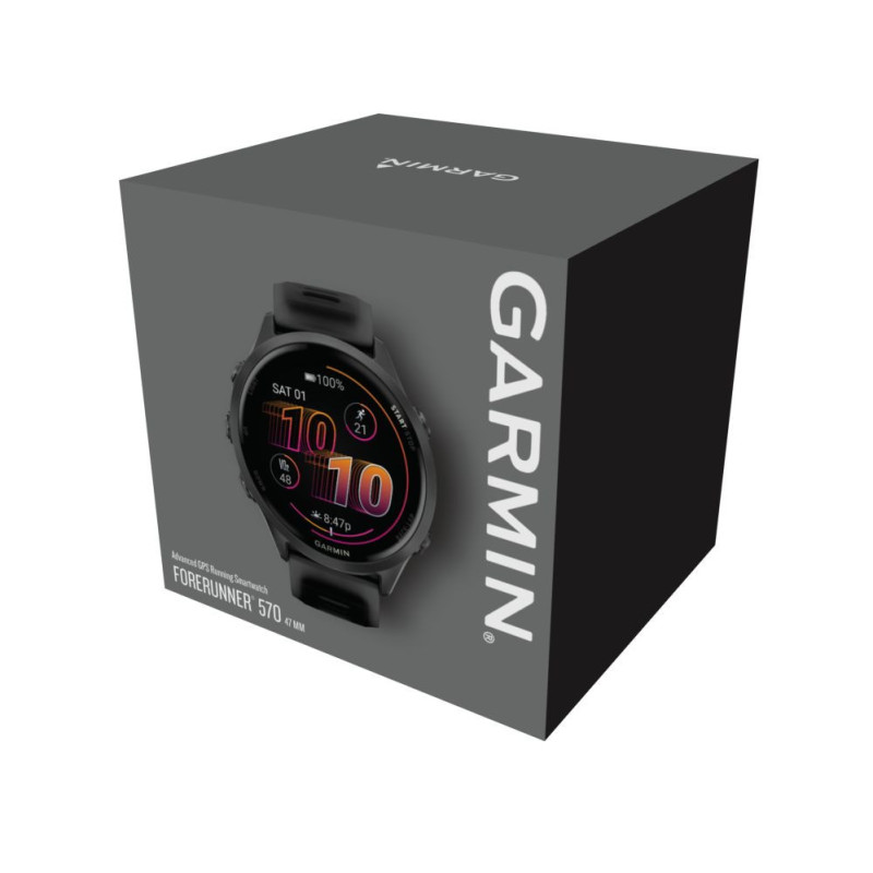 Garmin Forerunner 570 - 47mm, Slate Grey Aluminium with Translucent Black / Black Band