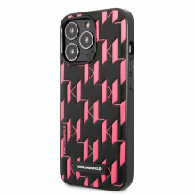 Karl Lagerfeld Apple iPhone 13 Pro Monogram Plaque Case Black Pink
