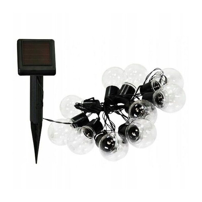 Elight Solar Bulb String Light 6.5m 30pcs G40 Transparent Bulbs Solar Powered Transparent