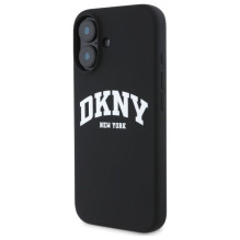 DKNY DKNY Silicone White Printed Logo MagSafe iPhone 16 Case - Black