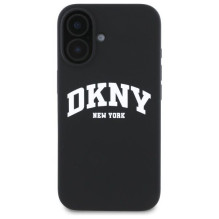 DKNY DKNY Silicone White Printed Logo MagSafe iPhone 16 Case - Black