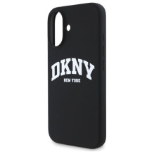 DKNY DKNY Silicone White Printed Logo MagSafe iPhone 16 Case - Black