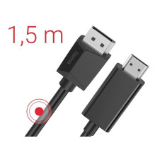 Hama Video Cable, DisplayPort Plug - HDMI Plug, Ultra-HD 4K, 1.50 m Hama Video Cable, DisplayPort Plug - HDMI Plug, Ultra-HD 4K, 1.50 m