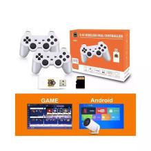 „GameBox HY00“ 64 bitų „Retro 20K Game 4K“ HDMI laikiklių konsolė / „Android Box x2“ belaidis valdiklis, baltas