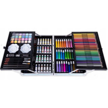 iLike Stationery Art Set for Kids 145pcs Creative Drawing Kit Pink Case