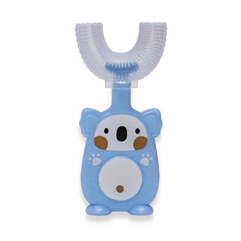 Kiddyz U1 Manual Tooth brush kids 2-6 years U shape soft silicone bristles + Dustproof case Blue