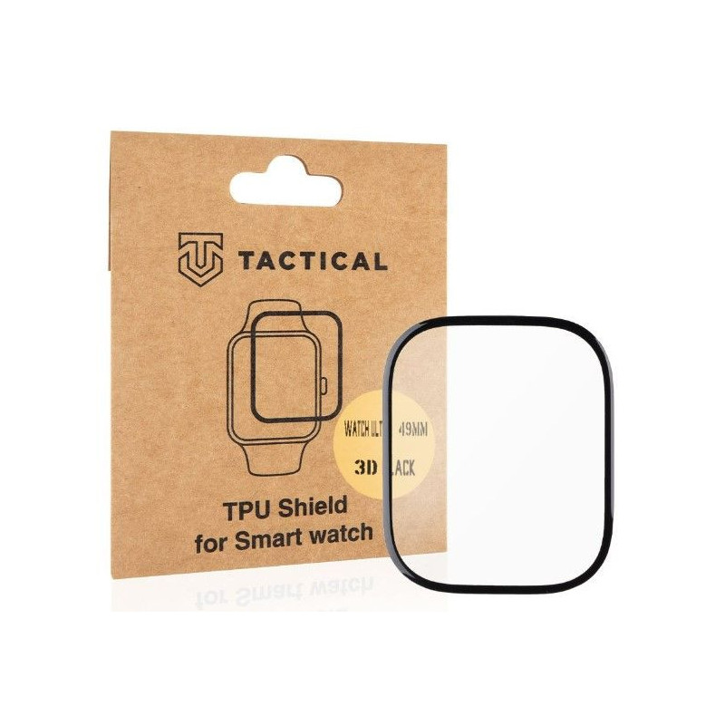 Taktinis laikrodis su itin tvirtu 49 mm TPU ekranu ir 3D plėvele, juodas