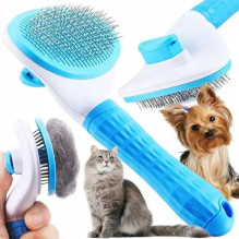 iLike Pet Smart Pet Comb for Dogs &amp; Cats Soft Silicone De-shedding Brush for 15-25 mm Fur