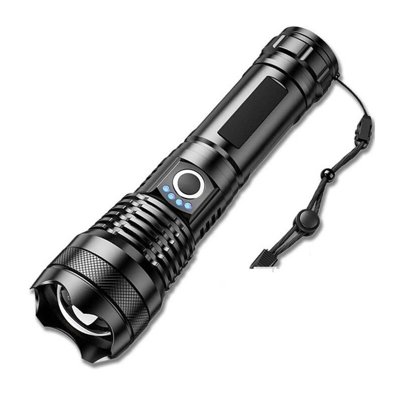 Elight Tactical USB Flashlight XHP50 1500LM Waterproof 18650 Battery Long Range Black
