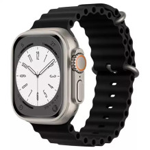 „iWear S1“ griovelių minkštas silikoninis 20 mm dirželis, skirtas „Apple Watch 49mm / 45mm / 44mm / 42mm“, juodas „iWear S1“ griovelių minkštas silikoninis 20 mm dirželis, skirtas „Apple Watch 49mm / 45mm / 44mm / 42mm“, juodas