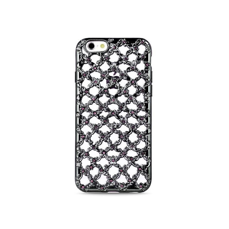 „GreenGo Samsung S7 G930“ gėlių deimantinis TPU juodas