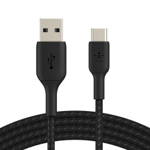 Belkin BOOST CHARGE USB-A to USB-C Cable, Braided, 2M Black Belkin BOOST CHARGE USB-A to USB-C Cable, Braided, 2M Black