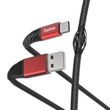 Hama Extreme USB 2.0 USB A to USB C Cabel 1,5 m Red Black