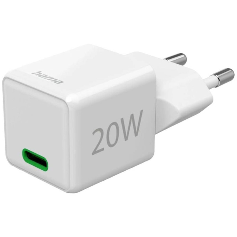 Hama 20W USB-C Super Mini sieninis įkroviklis, baltas