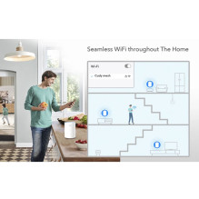 „Cudy M1300 MeshPoint AC1200“ gigabito „WiFi Mesh“ sistema, dviejų dažnių, 2x gigabito LAN, VPN, WPA3, balta