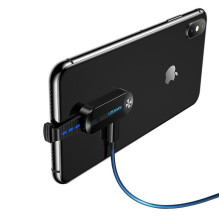 USAMS Lightning dvigubas adapteris su LED lempute SJ357 juodas USAMS Lightning dvigubas adapteris su LED lempute SJ357 juodas