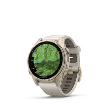 Garmin Fenix 8 - 43 mm, AMOLED Sapphire, Soft Gold with Fog grey / dark sandstone silicone band / 010-02903-11