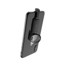 Hoco Lightning to 2 x Lightning + ring holder Black