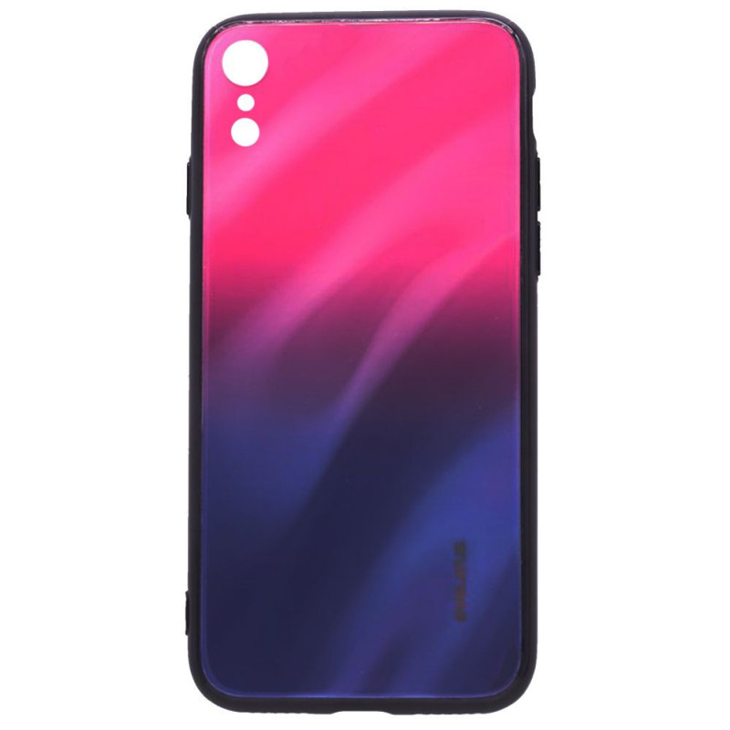 „Evelatus Apple iPhone XR“ grūdinto stiklo dėklas su vandens bangavimo gradiento spalva, atsparus sprogimams, rausvos-vi