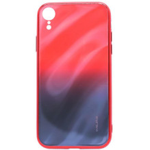 „Evelatus Apple iPhone XR“ grūdinto stiklo dėklas su vandens ripple efektu, atsparus sprogimams, raudonas-juodas, gradie