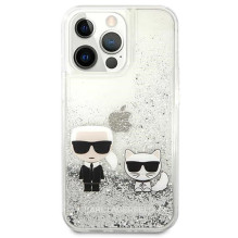 Karl Lagerfeld Apple iPhone 13 Pro Liquid Glitter Choupette Case Silver Karl Lagerfeld Apple iPhone 13 Pro Liquid Glitter Choupette Case Silver